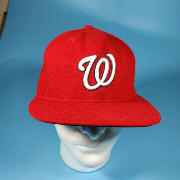 New Era 59Fifty Hat Mens 7 1/2 Red On Field‎ Washington Nationals Fitted MLB - Picture 1 of 6